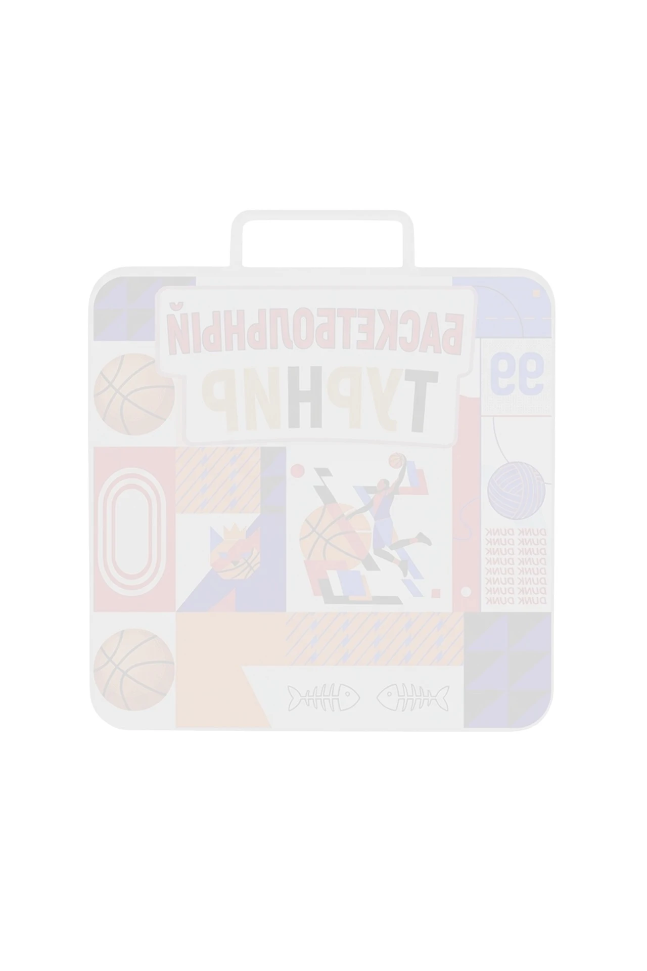 Медаль из акрила АК6039 Квадрат 60 мм с печатью "Basketball tournament"#1