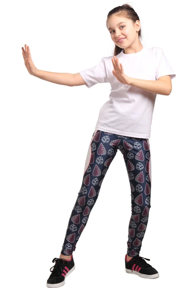 Купить легинсы спортивные детские Твист с полной запечаткой