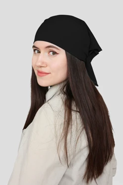 Купить бандану трикотажную взрослую 60х60 см, однотонную черную