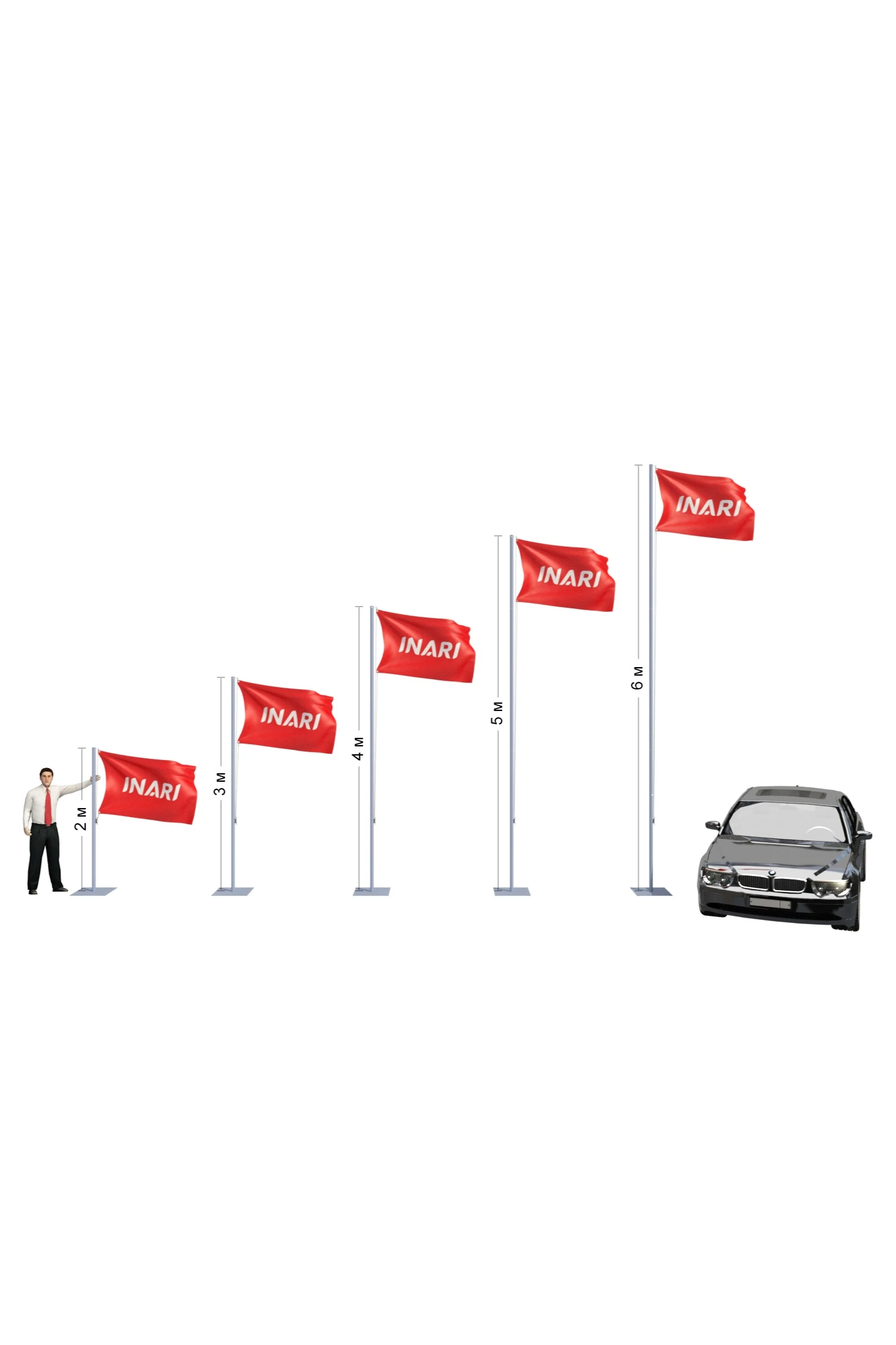 Флагшток Моби Стандарт из алюминия 2 м#4 Флагшток Моби Стандарт из алюминия 2 м#4