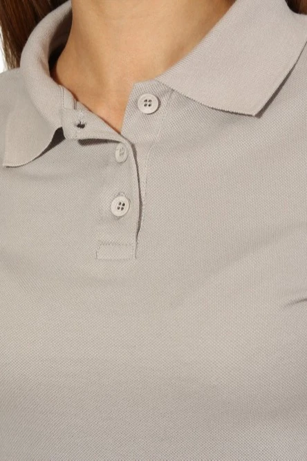 Поло Престиж женская (Modern) однотонная светло-серая (хлопок)#9