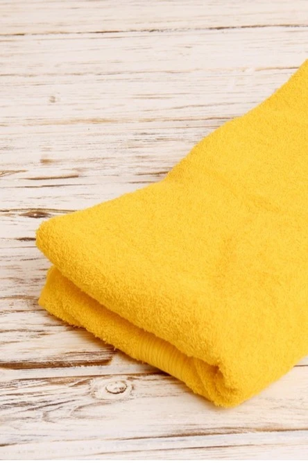 Полотенце махровое 70х140 см (Ituma), однотонное желтое#1