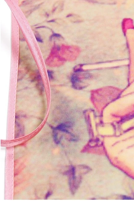 Фартук Аппетит Бокс с прямым низом, с полной запечаткой "Lady duft punk"#2