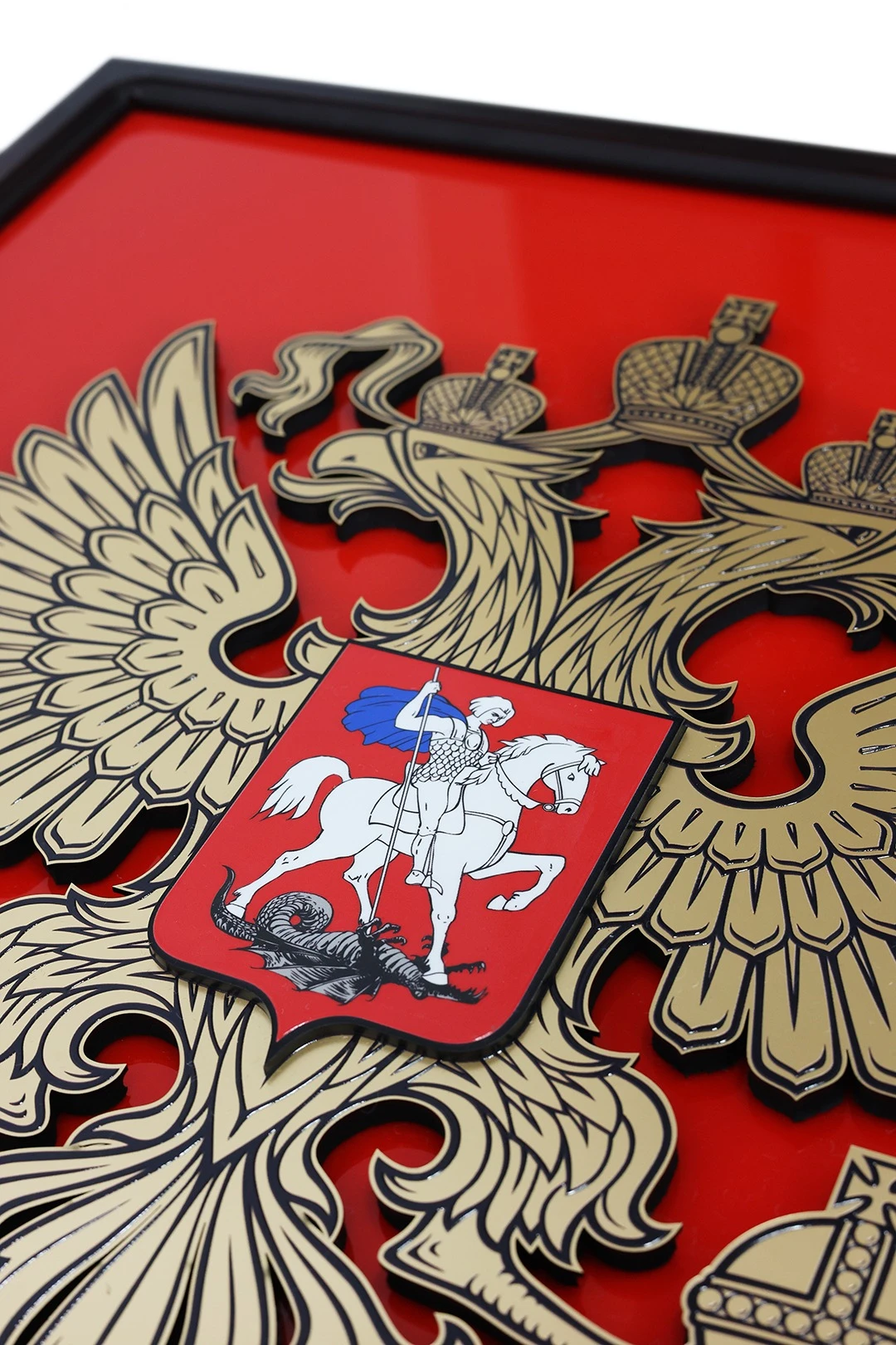 Герб РФ 53х61 см, рельефный из акрила, с рамкой#1