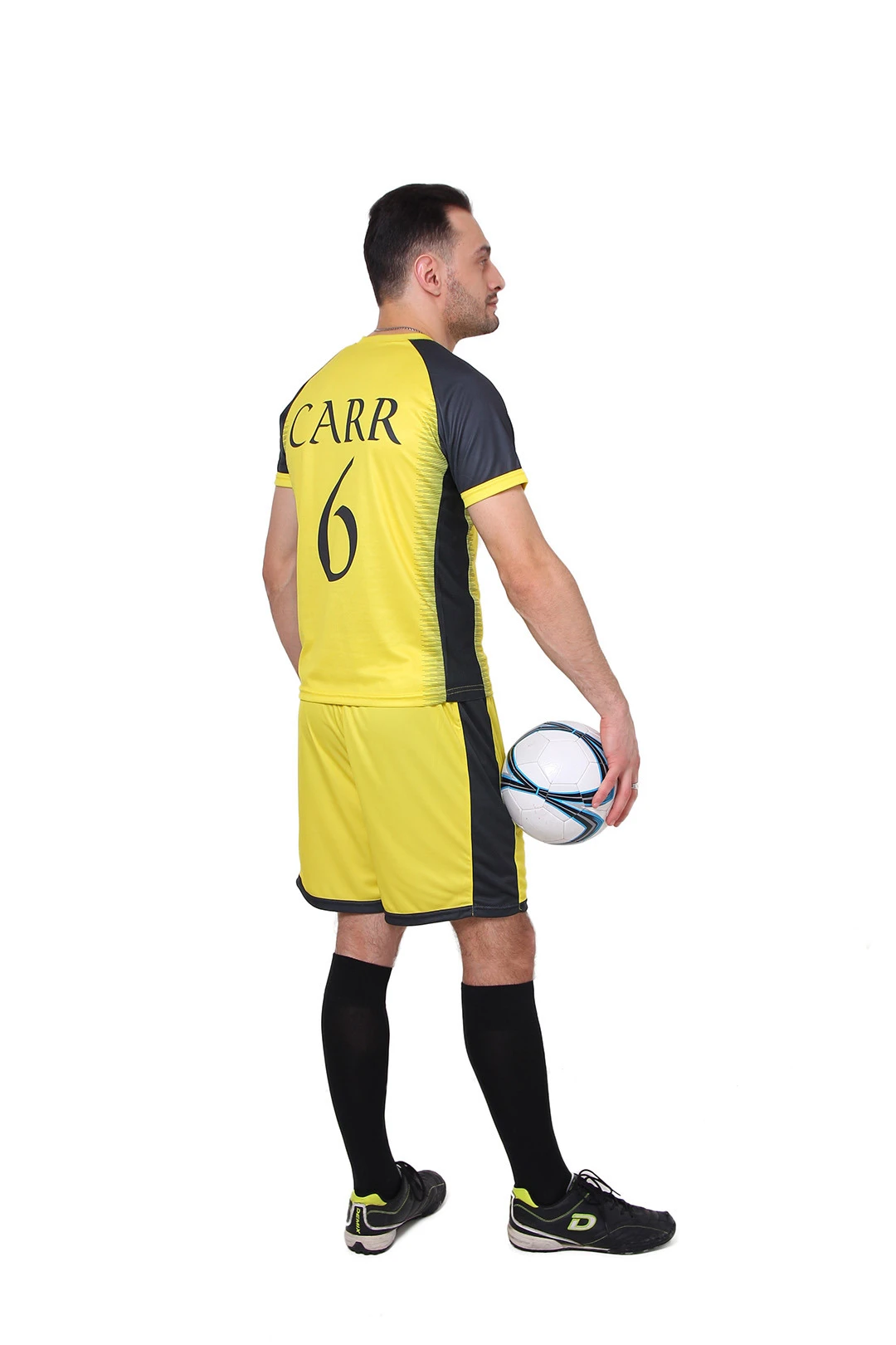 Гетры футбольные взрослые, однотонные чёрные#6