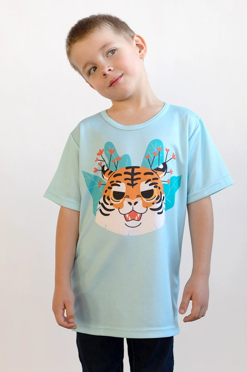 Футболка Гэлэкси детская из примы с полной запечаткой "Tiger"#2 Футболка Гэлэкси детская из примы с полной запечаткой "Tiger"#2