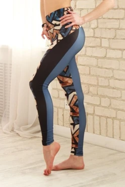 Легинсы женские с широким поясом с принтом "Grunge"