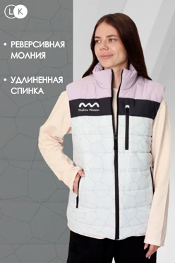 Купить жилет Бостон на синтепоне со стежкой, с полной запечаткой