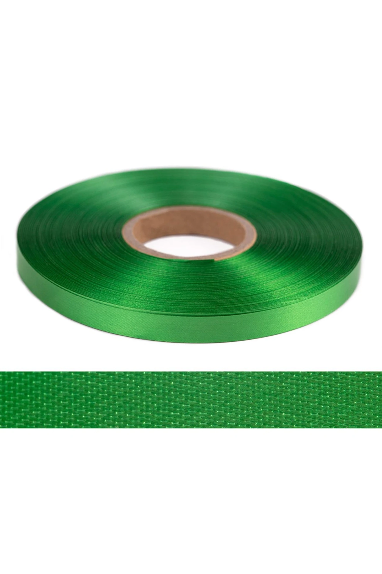 Лента сaтин ширина 1 см, однотонная зеленая#1