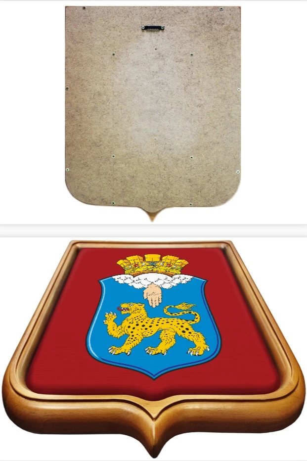 Купить Герб Пскова 53х61 см печатный светлая рамка (малая форма)
