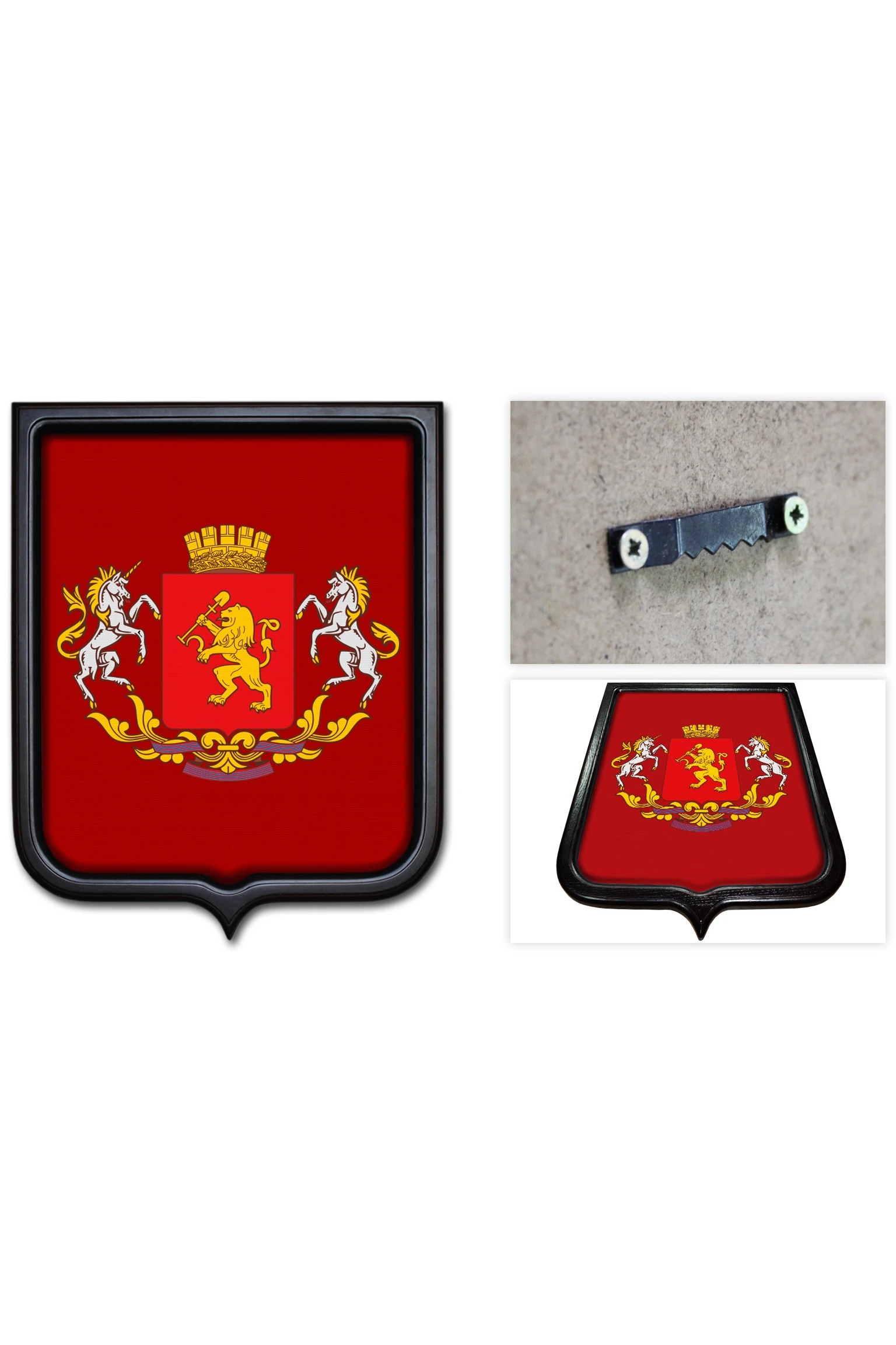 Купить Герб Красноярска 35х43 см печатный темная рама (большая форма)