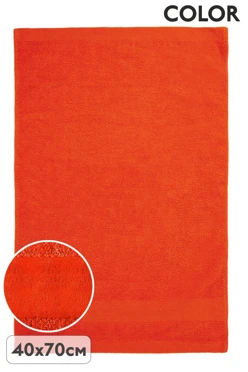 Купить полотенце махровое 40х70 cм (Color), однотонное оранжевое