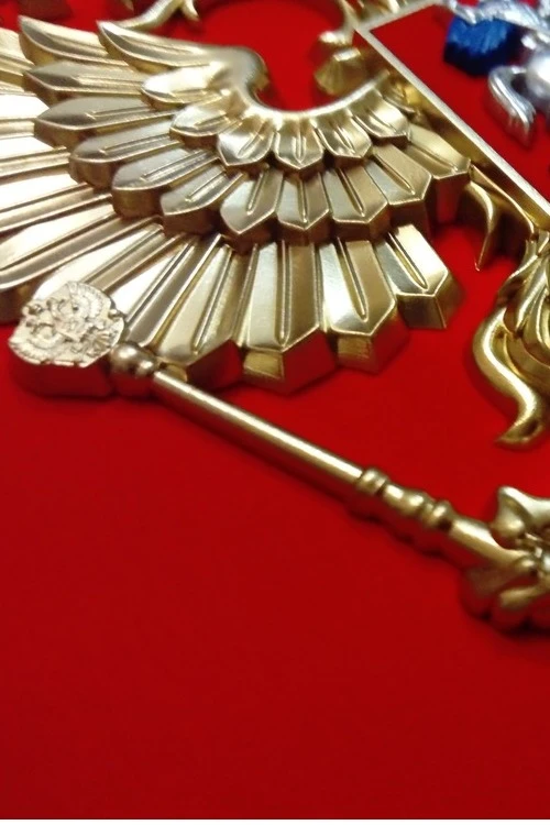 Герб РФ 40х48 см, барельеф, щит флокированный, краска#3