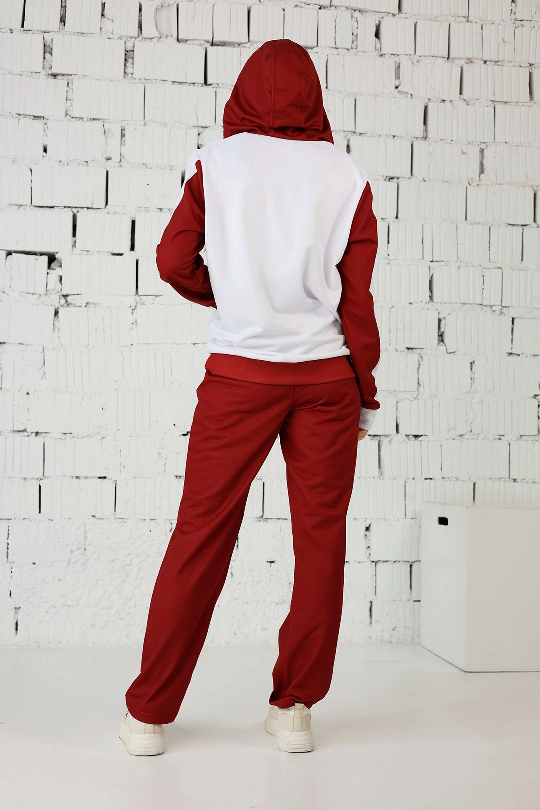 Спортивный костюм Юнайт женский из футера с полной запечаткой "White and Red"#4