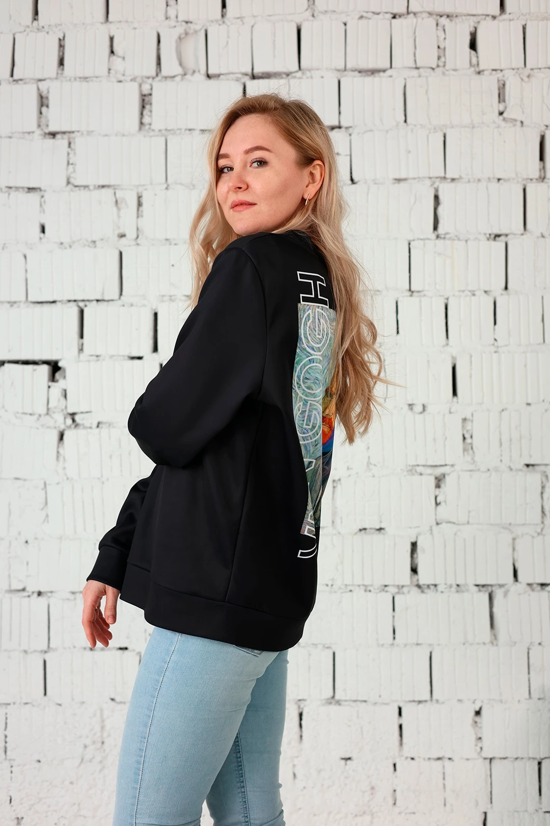 Купить свитшот Гарри унисекс из адидаса с полной запечаткой "Van Gogh"