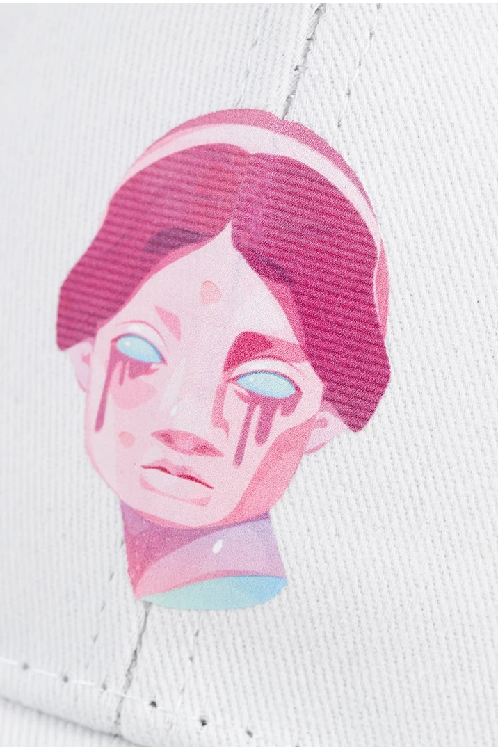 Бейсболка Брент шестиклинка взрослая, однотонная белая (хлопок)#2