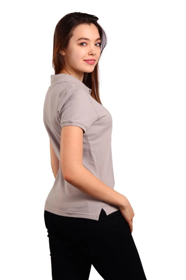 Купить футболку поло Престиж женскую светло-серую