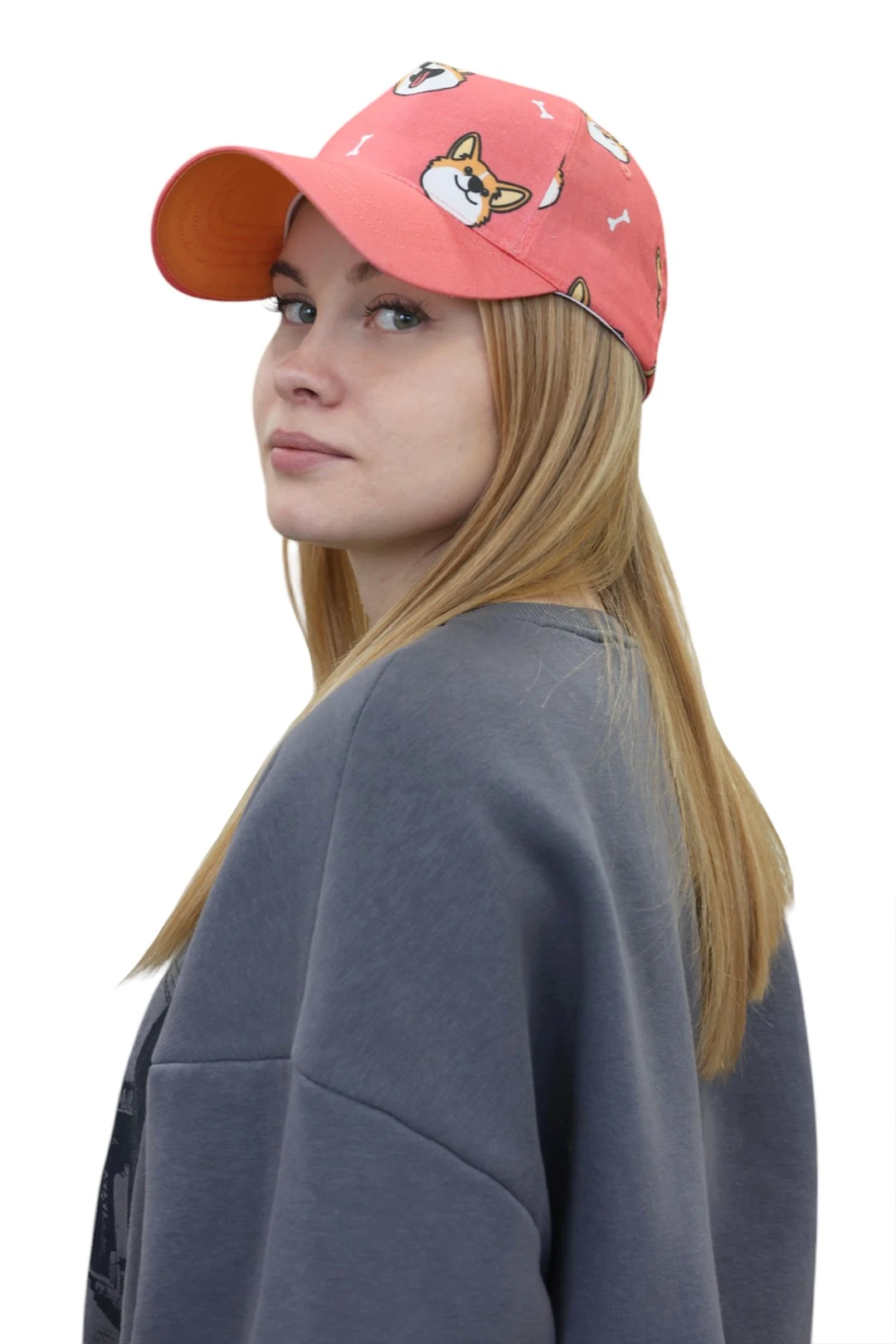 Бейсболка Бауэр взрослая с полной запечаткой (хлопок) "Corgi"#1