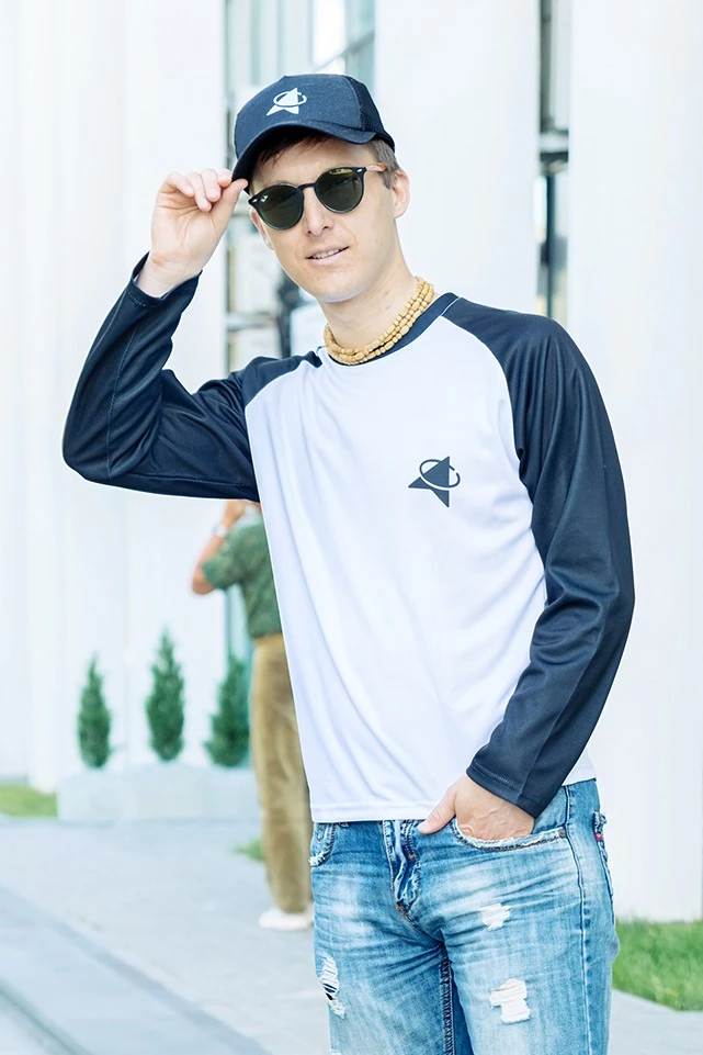 Лонгслив Спэйс Плюс О-ворот унисекс с полной запечаткой (полиэстер)#2