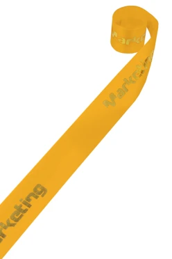 Купить ленту сатин ширина 1,5 см оранжевая, печать золотом с одной стороны