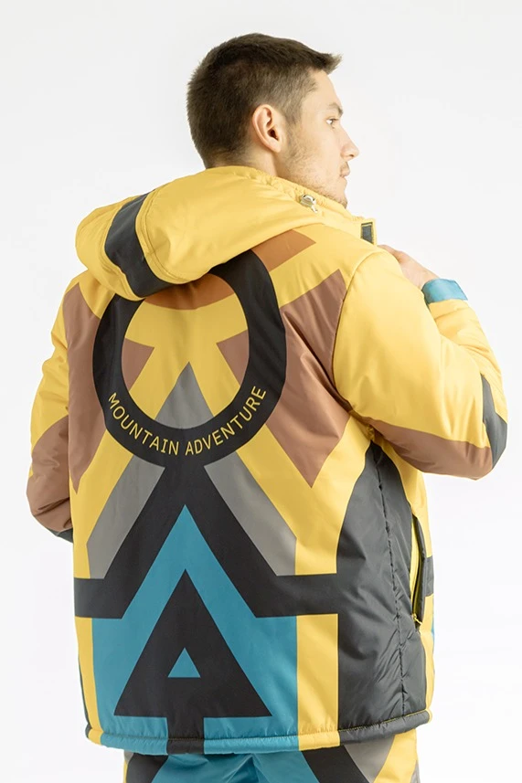 Куртка Арктик с капюшоном на синтепоне унисекс, с полной запечаткой "Anamir"#1