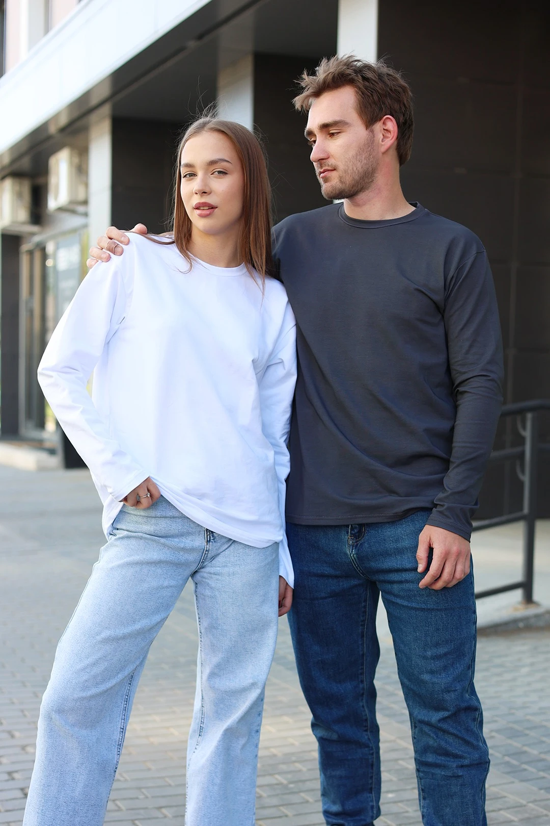 Купить лонгслив Фрэнсис унисекс однотонный (хлопок)