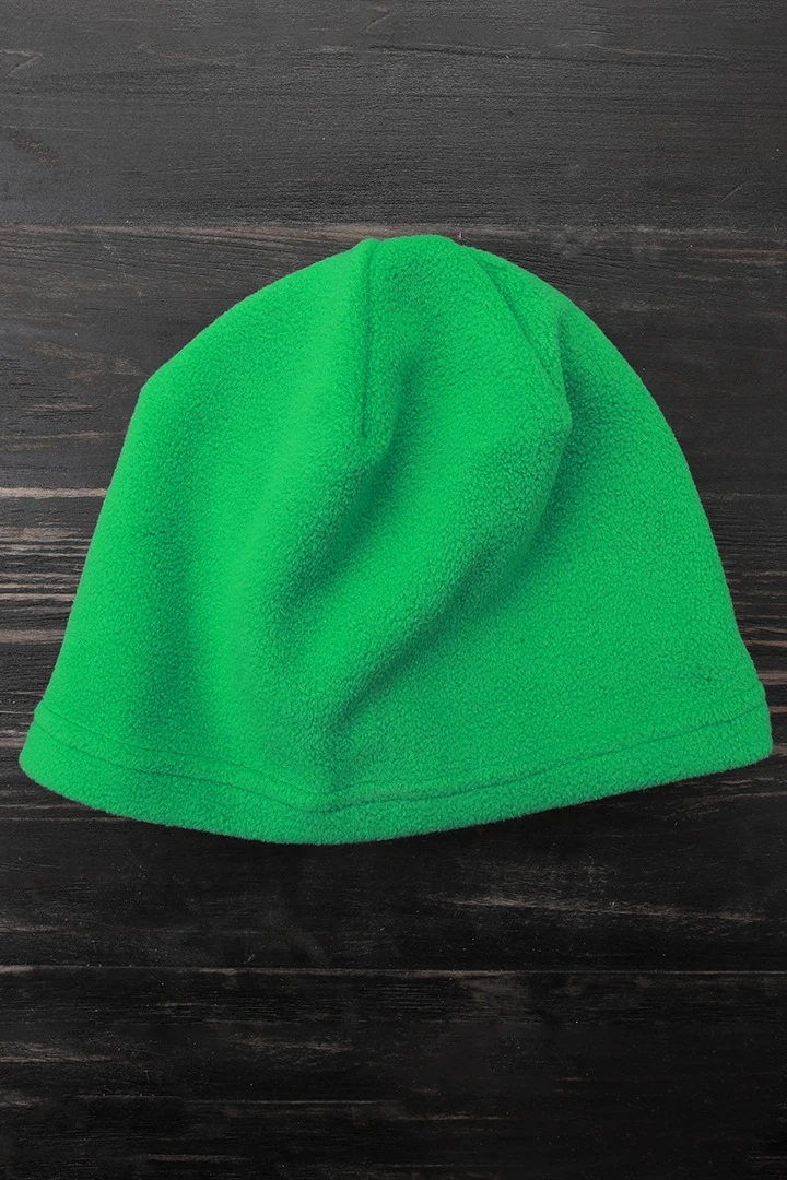 Шапка Вайт флисовая однослойная детская, однотонная зеленая#2