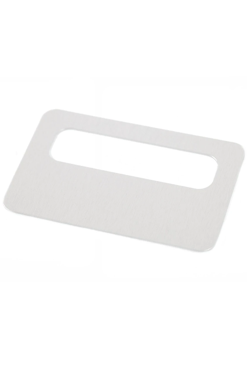 Бейдж с окном сатин односторонний 73х47 мм 0,55 мм, серебро#2