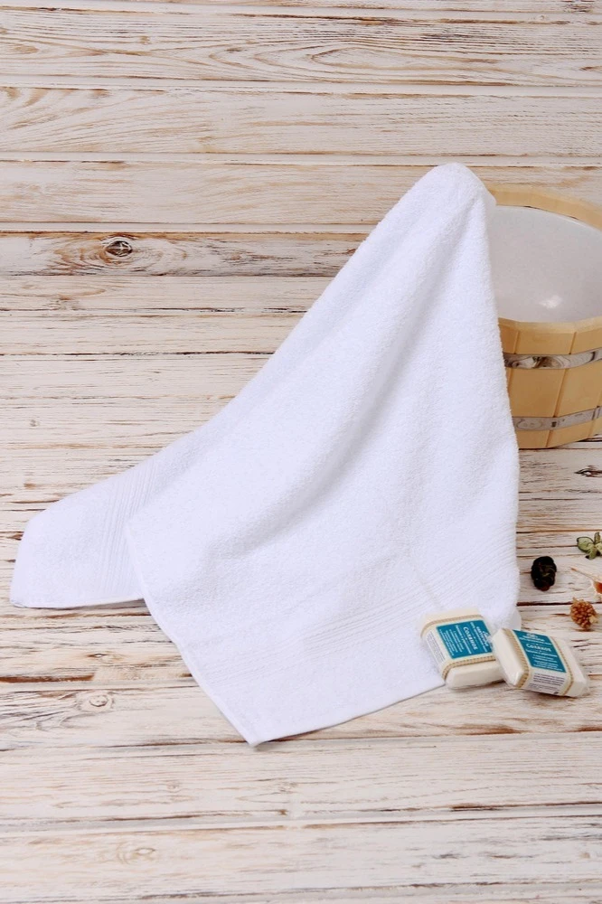 Полотенце махровое 50х90 см (Ituma), однотонное белое#2