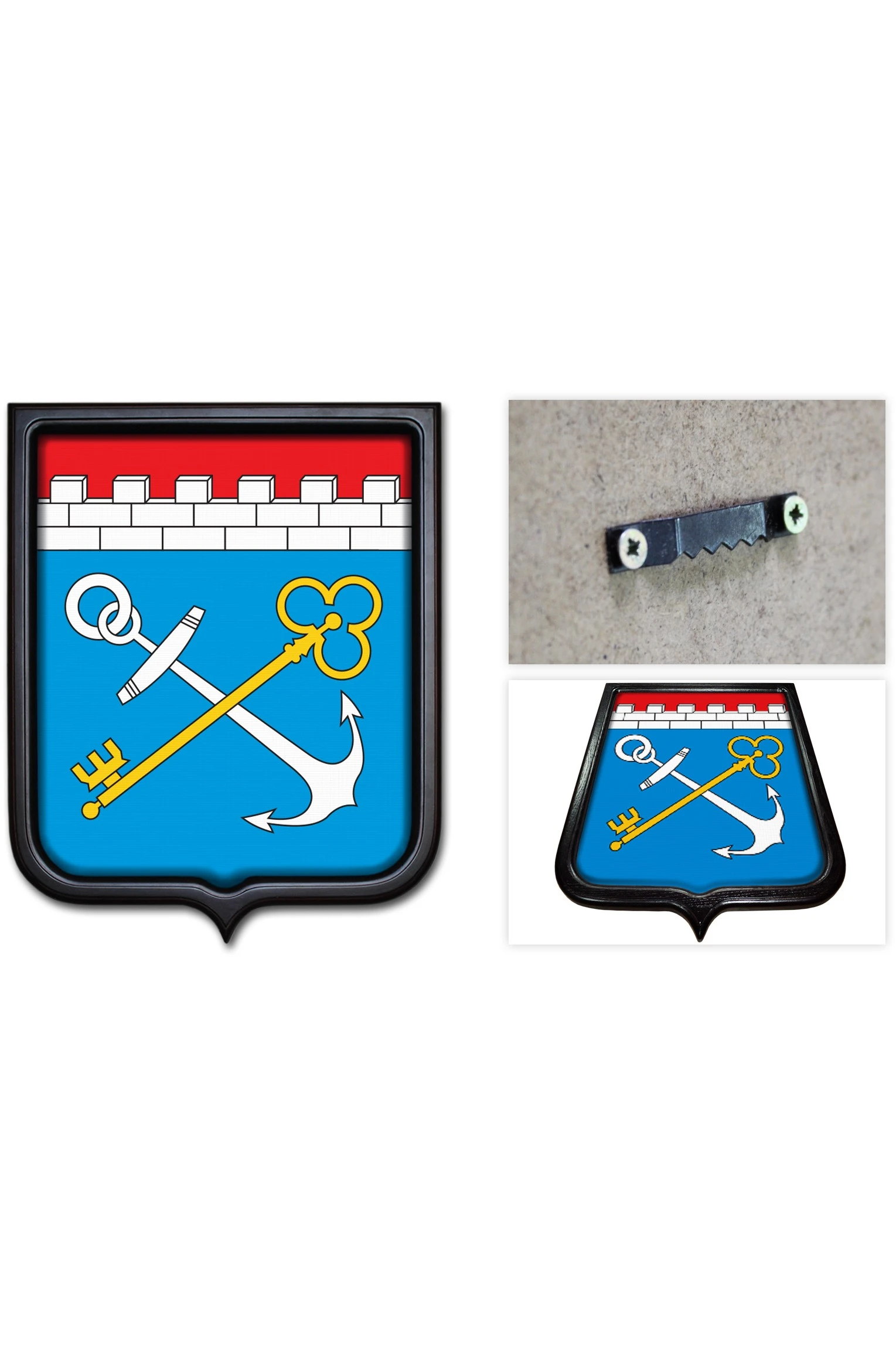 Купить Герб Ленинградской области 35х43 см печатный темная рамка Купить Герб Ленинградской области 35х43 см печатный темная рамка