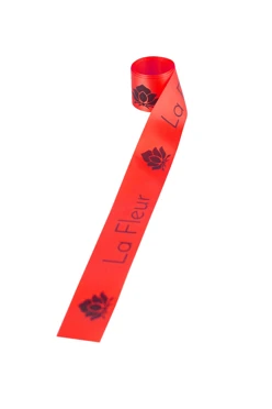 Купить ленту сатин ширина 3 см красная, печать черным с одной стороны