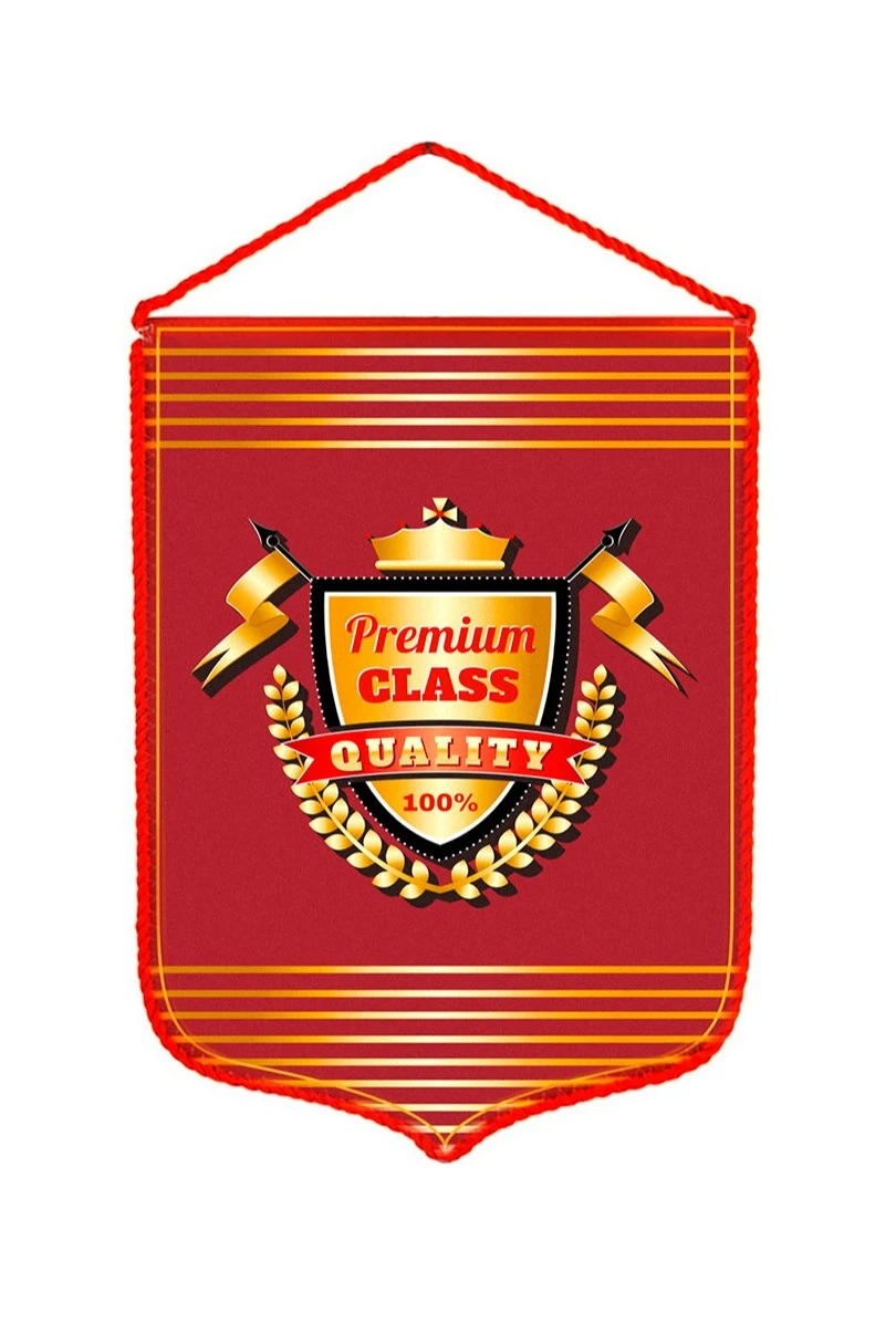 Купить вымпел герб печатный из атласа со шнуром, 20х30 см