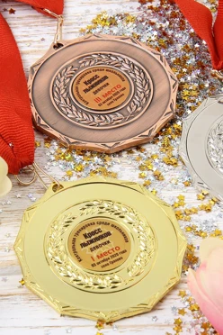 Медаль металлическая МК202 70мм с шильдом 25мм#2