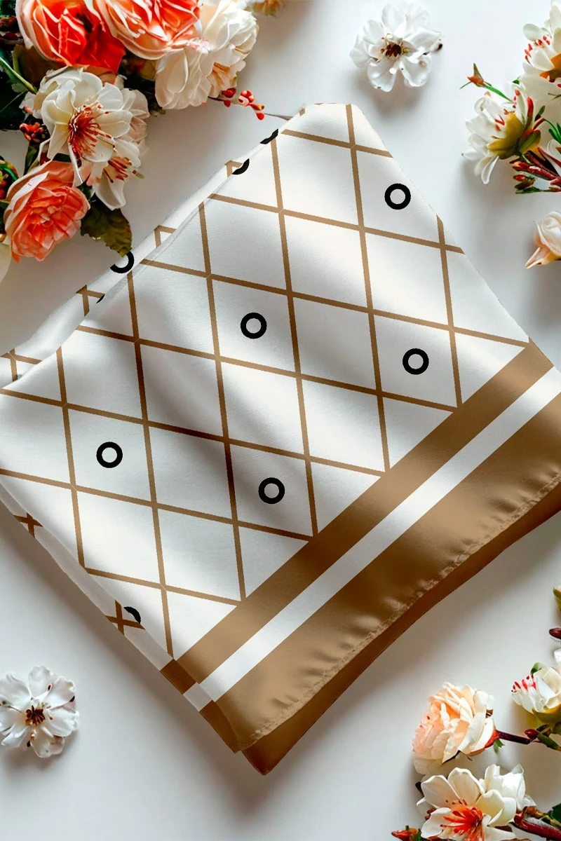 Платок Шанель 50х50 см, с полной запечаткой "Rombs"#1