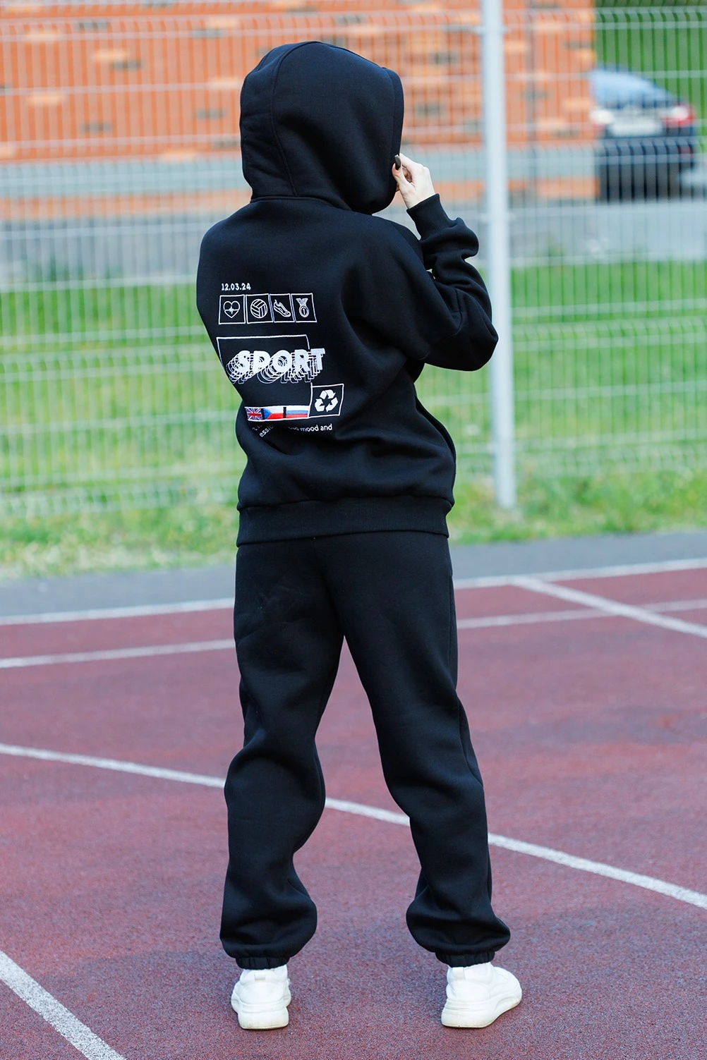 Спортивный костюм Лофт из футера женский, однотонный "Sports day"#3