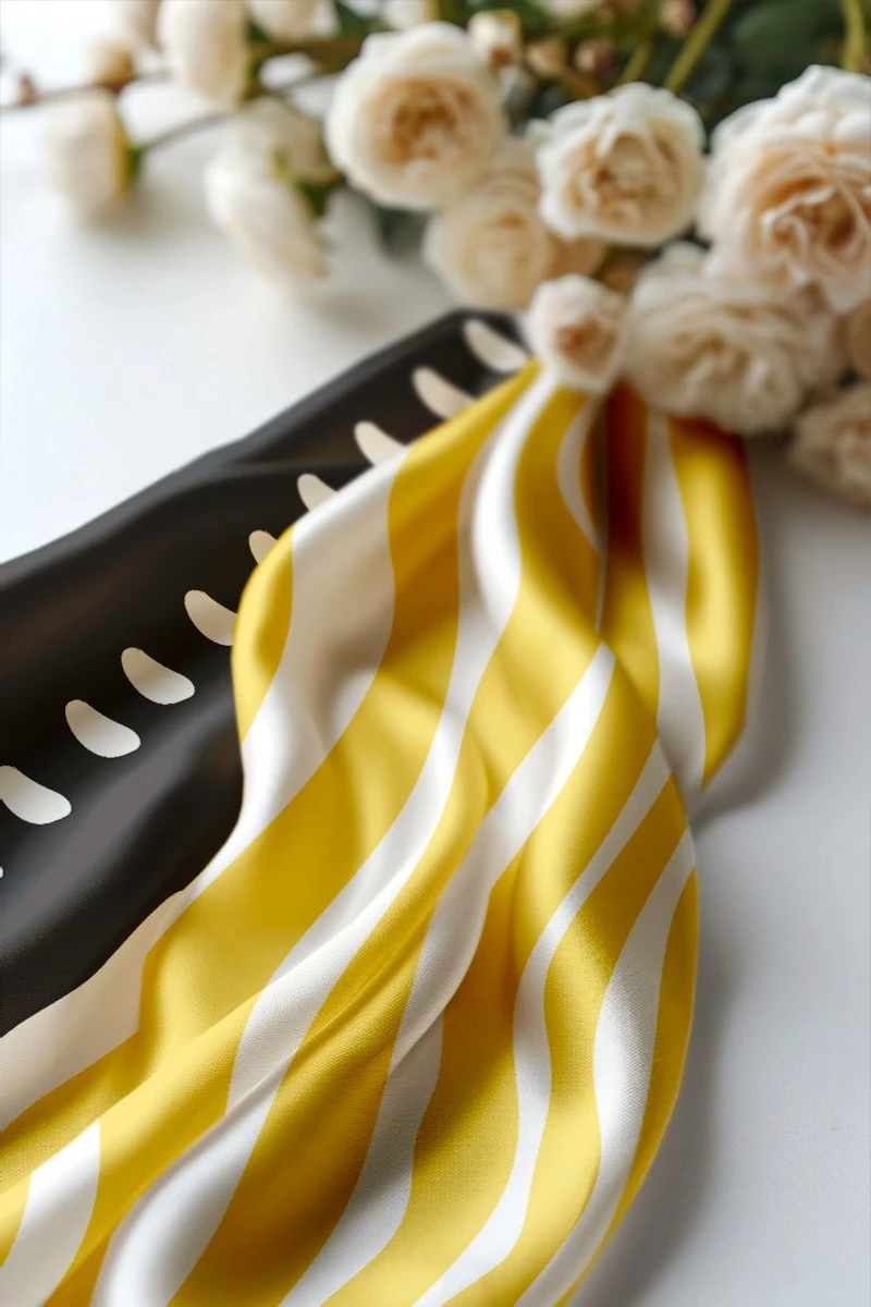 Платок Шанель 90х90 см, с полной запечаткой "Black sea"#1