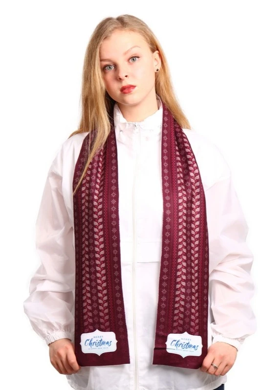 Шарф однослойный утепленный 15х150 см, с полной запечаткой#2