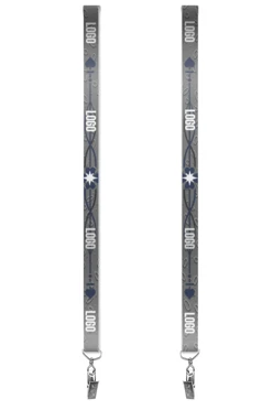 Купить ленту для бейджа атлас ширина 2,5 см, с клипсой, с печатью "Logo 2"