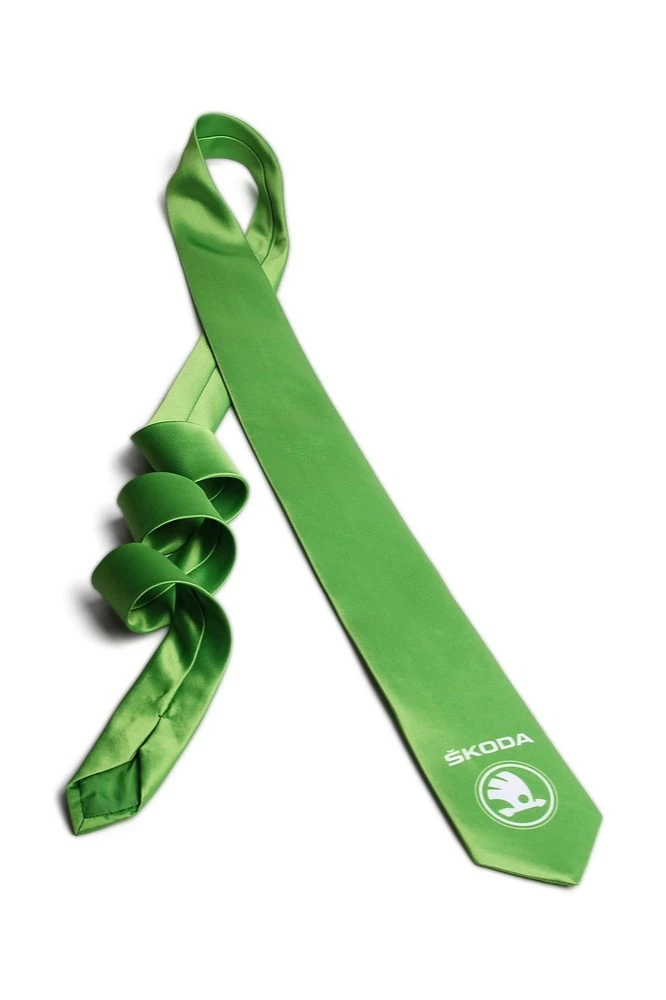 Галстук Слим узкий самовяз мужской, с полной запечаткой "Skoda"#2