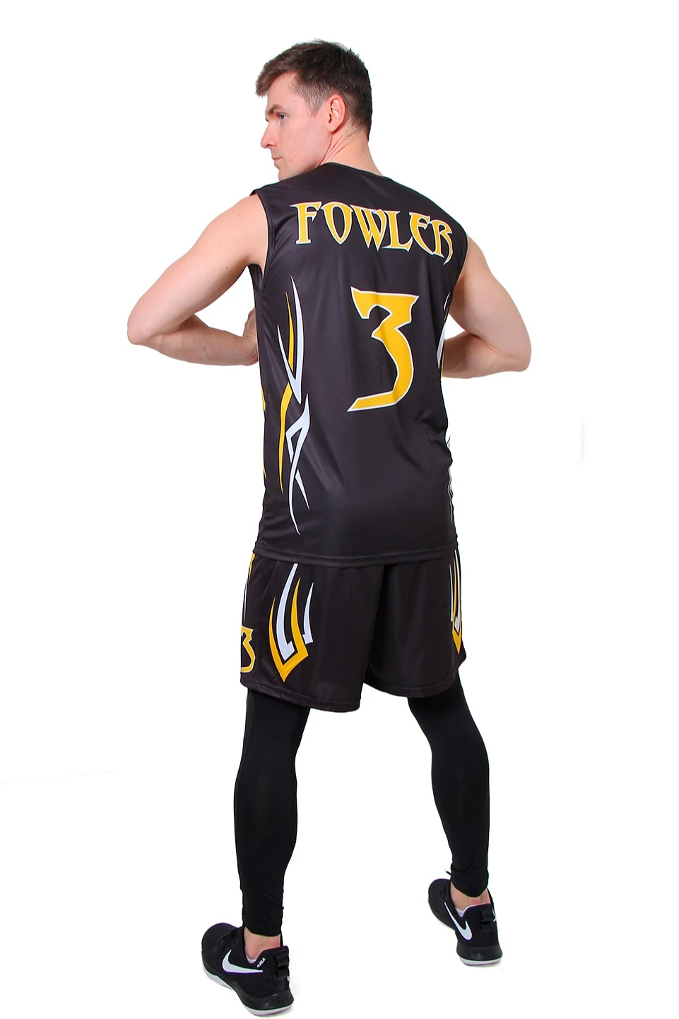 Баскетбольная форма Рассел мужская с полной запечаткой "FOWLER"#5 Баскетбольная форма Рассел мужская с полной запечаткой "FOWLER"#5