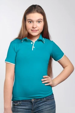 Купить футболку поло Лайн детскую голубую