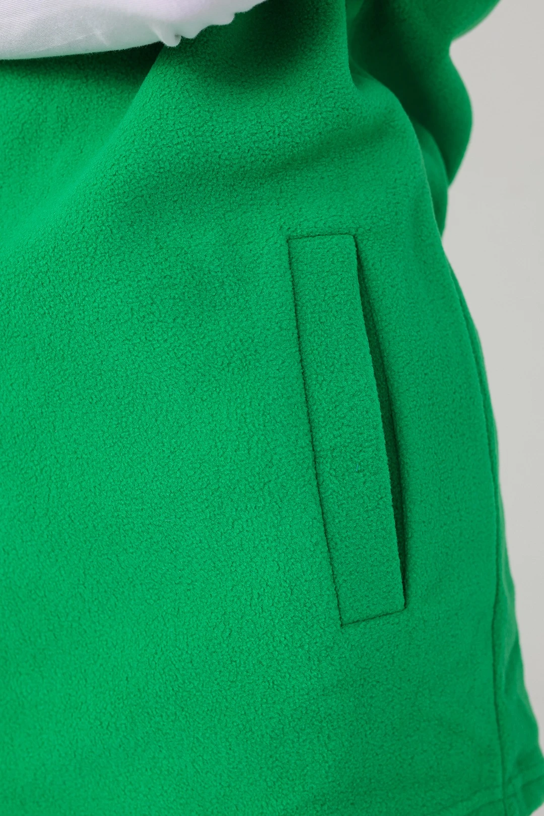 Жилет Браво флисовый без капюшона унисекс, однотонный зеленый#7