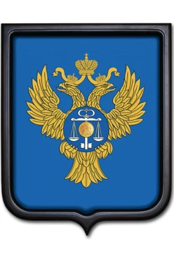 Купить Герб Казначейство РФ размер 35х43 печатный рамка темное дерево