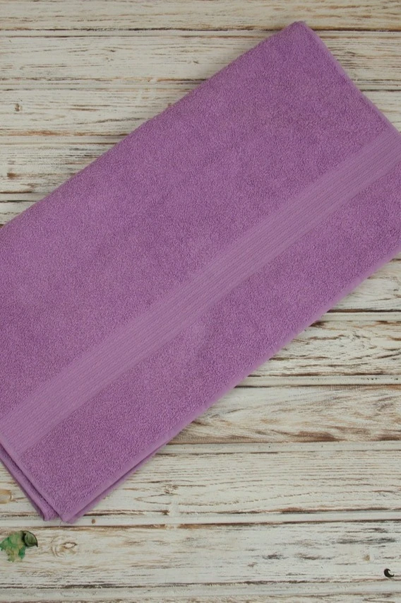 Полотенце махровое 70х140 см (Ituma), однотонное сиреневое#6