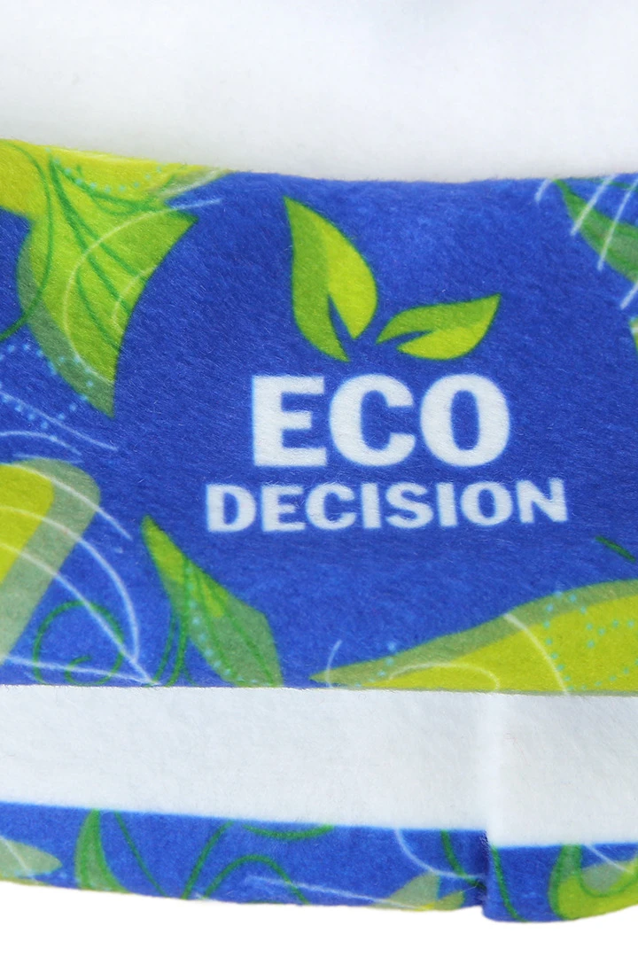 Шапка Лофт флисовая двухслойная взрослая, с полной запечаткой "ECO DECISION"#1