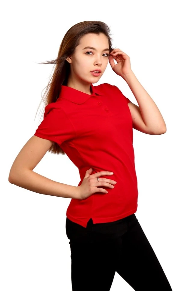 Купить футболку поло Престиж женскую красную