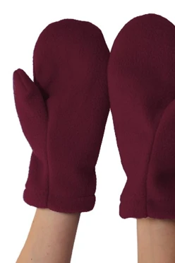 Купить варежки флисовые бордовые