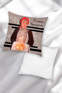 Купить подушку 40х40 см, с принтом "Open Udmurtia"