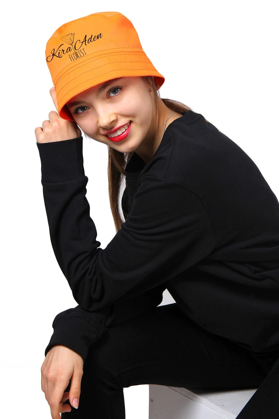 Панама Монако из греты с отстроченными полями, однотонная "Kira Aden"#1