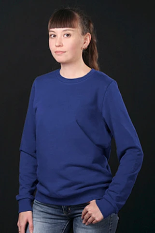 Свитшот Тревис из футера унисекс, однотонная синяя#2